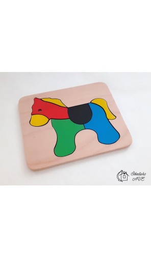 Dřevěné puzzle pro malé - KŮŇ