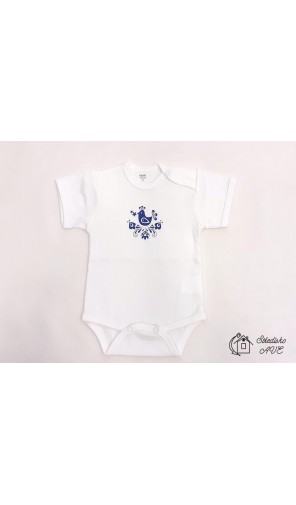 Kojenecké body s ptáčkem - krátký rukáv