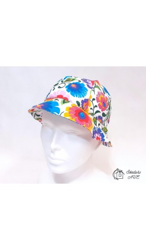 Klobouk šestidílný - folklor na bílé