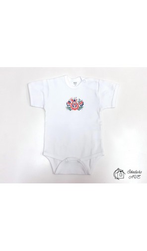 Kojenecké body s prvky FOLKLORU - krátký rukáv