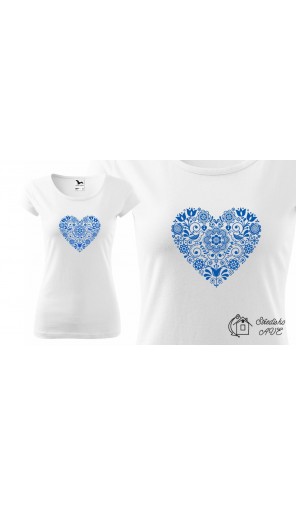 Dámské triko bílé - potisk srdce