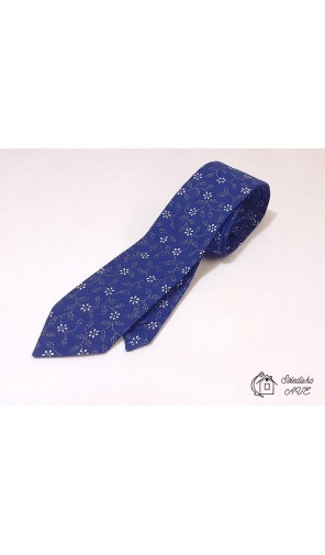 Pánská kravata v dárkové krabičce - vzor modrotisk typ A