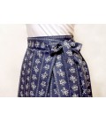 Dámská sukně zavinovací - modrá, květy v pruzích