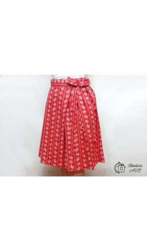 Dámská sukně zavinovací - červená, květy v pruzích