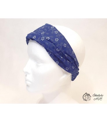 Dámská čelenka, šátek - vzor modrotisk typ A