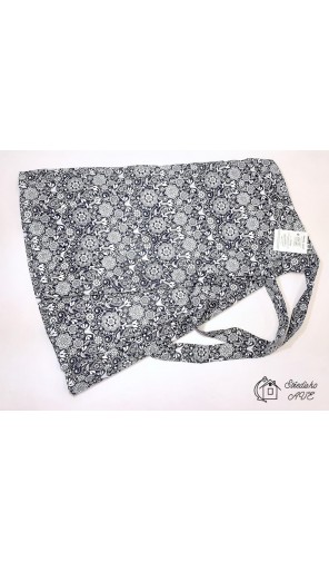 Dámská sukně zavinovací - vzor modrotisku - srdíčka a ptáčci na tmavomodré