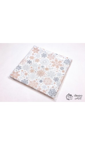 Štóla 40 x 120 cm - okrové a šedé vločky na bílé